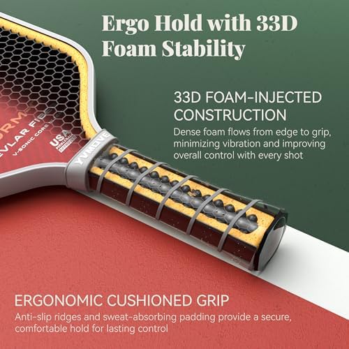 Pickleball Paddle T700 Raw Carbon Fiber Surface 16mm STR-Core Power Polymer Core Premium Pickle Ball Racket USAPA Approv