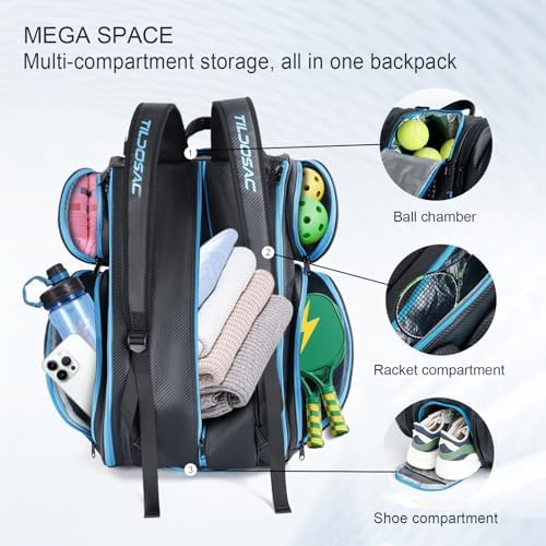 2-in-1 Detachable Pickleball & Padel Bag for Men Women | Thermal Foil Insulated Racket Compartment | Outdoor & Gym Usage