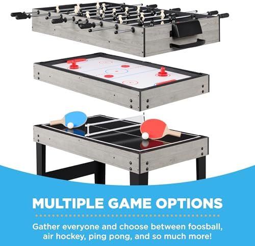 Best Choice Products 10-in-1 Combo Game Table Set for Home & Game RoomFriends & Family2x4ftHockey, Foosball, Pool, Shuff