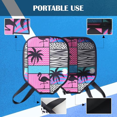 Neoprene Paddle Cover for Pickleball Racket, Durable Zipper Protection, 11.8" * 9.05" Soft Pickleball Paddle Sleeve | Z