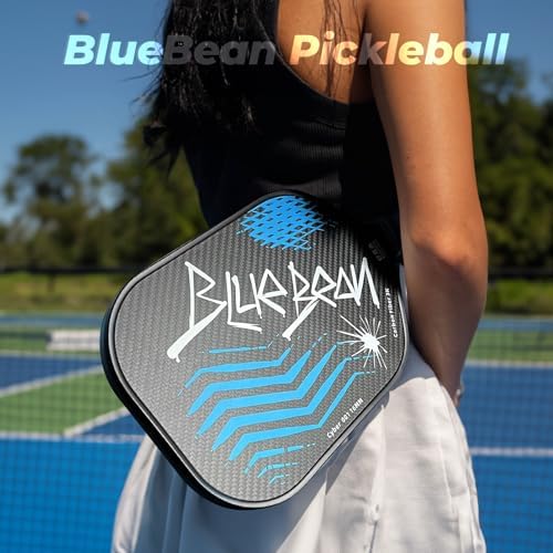 Professional Carbon Fiber Pickleball Paddle - USAPA Approved for Higher Spin & Grit, BlueBean | USAPA Approved Carbon F