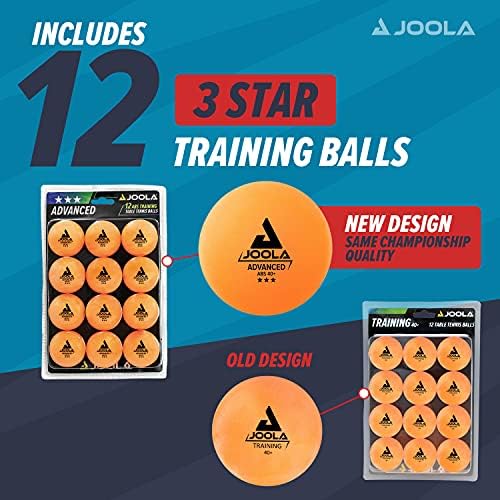 JOOLA 3 Star Table Tennis Balls 12, 60, or 120 Pack - 40+mm Regulation Bulk Ping Pong Balls for Competition and Recreati