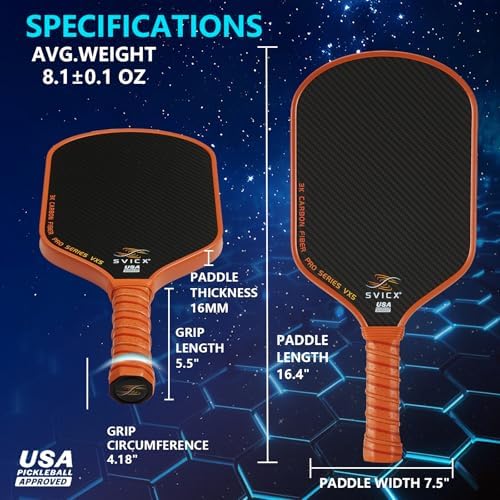 Pickleball Paddles Set of 2, Professional Carbon Fiber, Superior Control and Strong Power, USAPA Approved Pickleball Pad