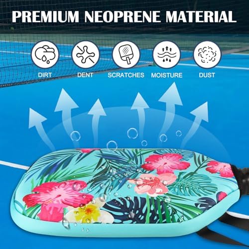 Neoprene Paddle Cover for Pickleball Racket, Durable Zipper Protection, 11.8" * 9.05" Soft Pickleball Paddle Sleeve | Z