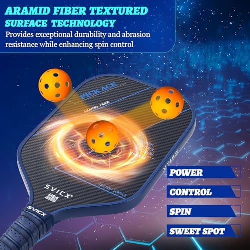 Pickleball Paddles Set of 2, Professional Carbon Fiber, Superior Control and Strong Power, USAPA Approved Pickleball Pad