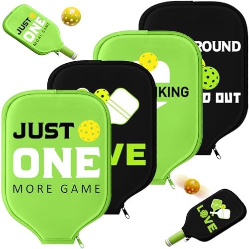 Poen 4 Pcs Ball Paddle Covers Universal Size Gift for Men Women