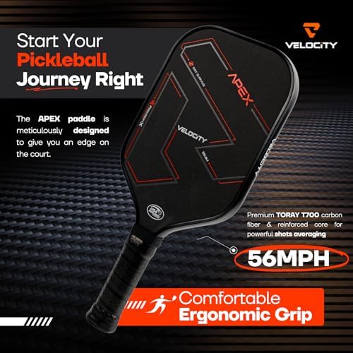 Velocity Pro Pickleball Paddle Velocity Pro Pickleball Paddle T700 Carbon Fiber Velocity Pro Pickleball Paddle Elongated