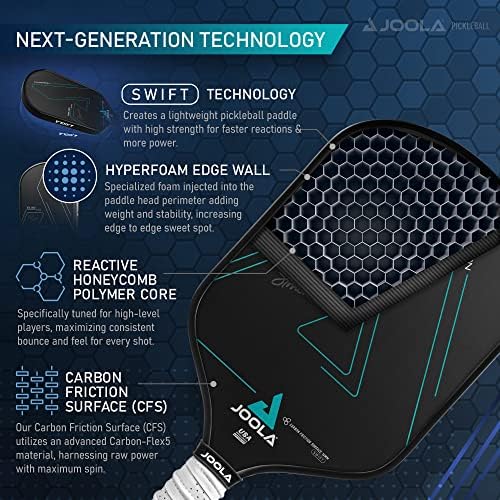 JOOLA Professional Pickleball Paddles - Raw Carbon Fiber Surface - Built for Spin, Speed & Control - USAP Approved - Tou