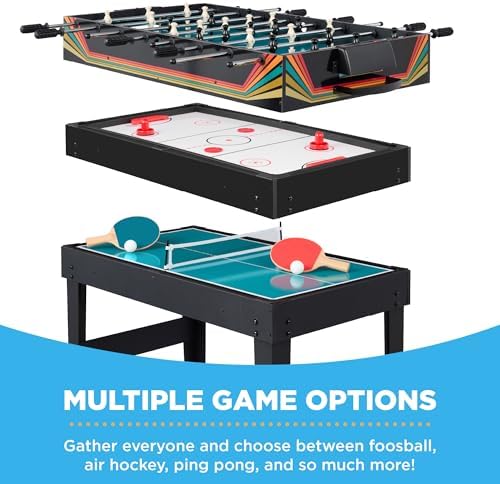 Best Choice Products 10-in-1 Combo Game Table Set for Home & Game RoomFriends & Family2x4ftHockey, Foosball, Pool, Shuff