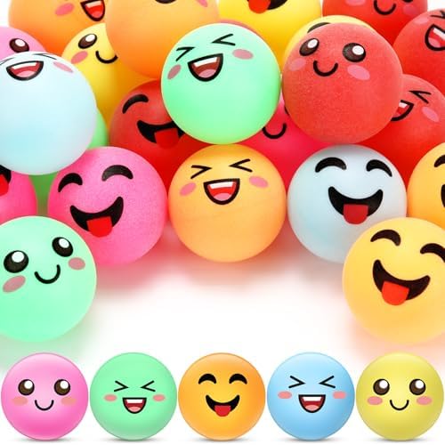 ShinyRelief 24 PCS Novelty Face Table Tennis Balls for All Golfers as Christmas Birthday Gift Fun Table Tennis Accessori