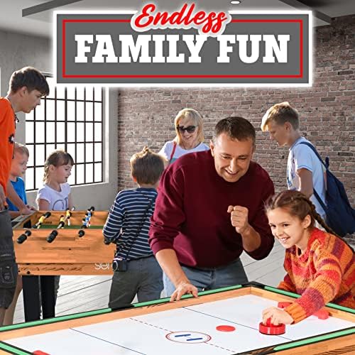 SereneLife Multi Game Table, 48" Sports Arcade Games, Pool Billiards, Soccer Foosball, for Family and Kids