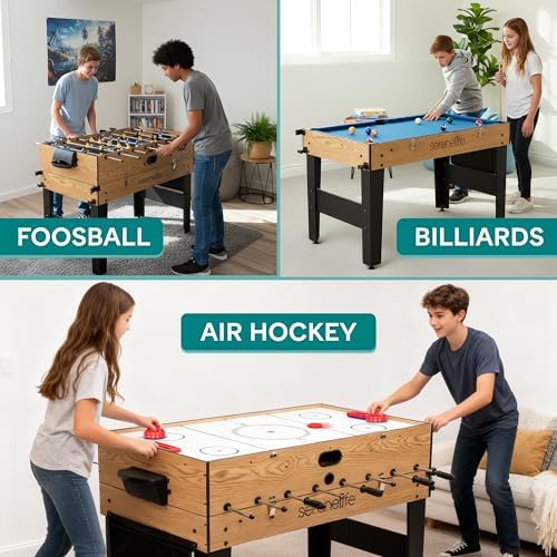 SereneLife 4 in 1 Multi Game Table, Portable Sports Arcade Games, All Ages, Indoor/Outdoor