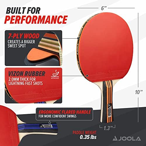 JOOLA Professional Table Tennis Paddles - High-Quality Training, Indoor and Outdoor Compatible JOOLA 6 Advanced Training