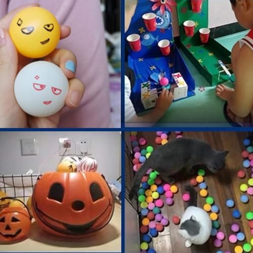 KEVINZ Assorted Color Ping Pong Balls 120-Pack for Games, Crafts, Parties, and Pets