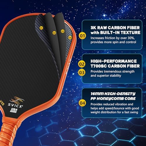 Pickleball Paddles Set of 2, Professional Carbon Fiber, Superior Control and Strong Power, USAPA Approved Pickleball Pad
