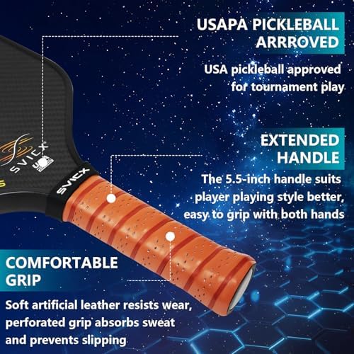 Pickleball Paddles Set of 2, Professional Carbon Fiber, Superior Control and Strong Power, USAPA Approved Pickleball Pad