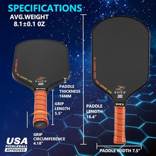 Pickleball Paddles Set of 2, Professional Carbon Fiber, Superior Control and Strong Power, USAPA Approved Pickleball Pad