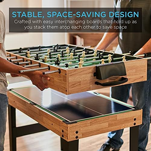 Best Choice Products 10-in-1 Combo Game Table Set for Home & Game RoomFriends & Family2x4ftHockey, Foosball, Pool, Shuff