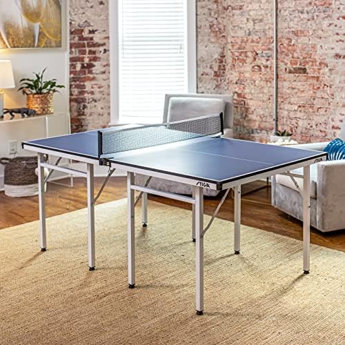 Stiga Space Saver Compact Ping Pong Table Separate Table Halves Regulation Height No Assembly Required