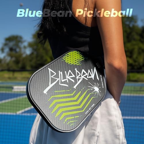Professional Carbon Fiber Pickleball Paddle - USAPA Approved for Higher Spin & Grit, BlueBean | USAPA Approved Carbon F