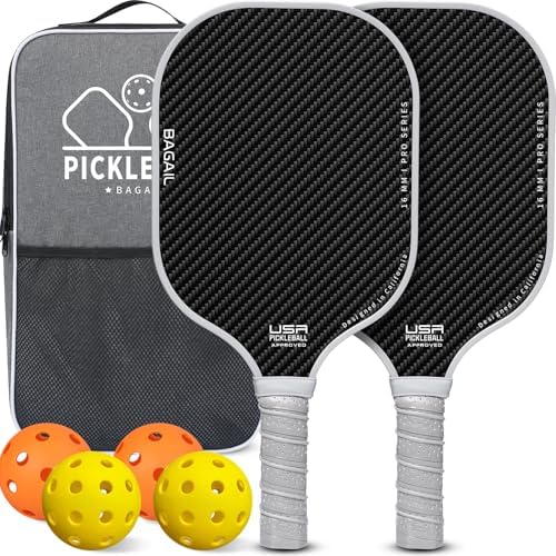 Pickleball Paddles USAPA Approved Lightweight with 4 Balls Traction and Stability California Designed Recycled Material
