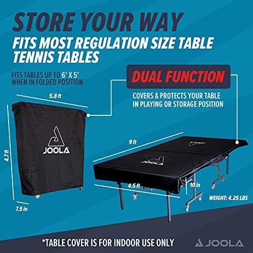 JOOLA Heavy Duty Waterproof Ping Pong Table Cover - Fits 9x5 Tables, Indoor & Outdoor