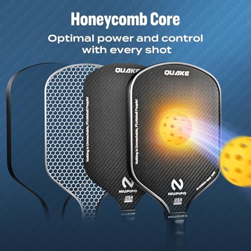 USAPA Approved Graphite Carbon Fiber Pickleball Paddles Set of 4 for Men Women, Polypropylene Honeycomb Core, Cushion |7