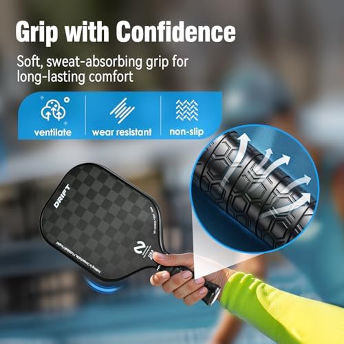 USAPA Approved Graphite Carbon Fiber Pickleball Paddles Set of 4 for Men Women, Polypropylene Honeycomb Core, Cushion |7