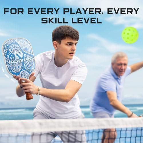 USAPA Approved Graphite Carbon Fiber Pickleball Paddles Set of 4 for Men Women, Polypropylene Honeycomb Core, Cushion |7