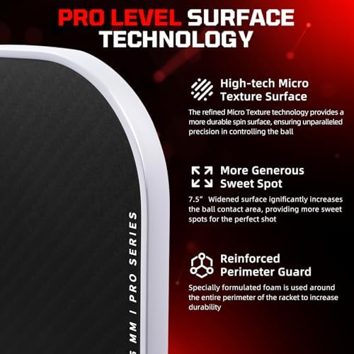 Pickleball Paddles USAPA Approved Lightweight with 4 Balls Traction and Stability California Designed Recycled Material