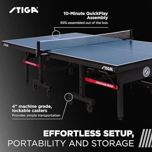 Stiga Advantage Series Ping Pong Table - Quickplay 10 Minute Assembly - Recreational to Tournament Level | Stiga Advant