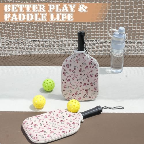 Pickleball Paddle Cover Neoprene Racket Sleeve with Zipper Compatibility Men Women