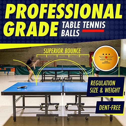 NIBIRU SPORT Professional Ping Pong Paddle Sets for Adults - 4 Player Table Tennis Paddles, Retractable Net and Carry Ba