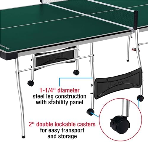 MD Sports Foldable Table Tennis Table for Family Game Rooms with Nets Included | MD Sports Multiple Styles Table Tennis