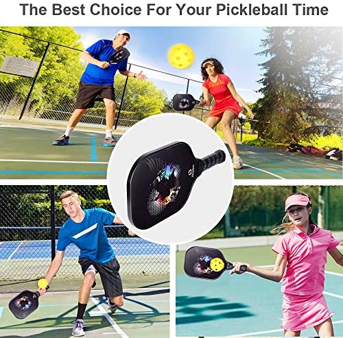 USAPA Approved Graphite Carbon Fiber Pickleball Paddles Set of 4 for Men Women, Polypropylene Honeycomb Core, Cushion |7