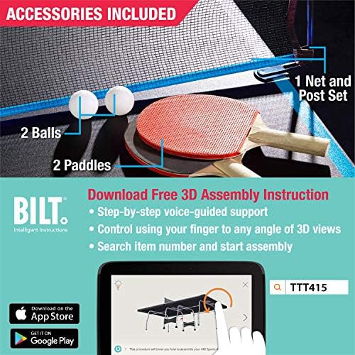 MD Sports Foldable Table Tennis Table for Family Game Rooms with Nets Included | MD Sports Multiple Styles Table Tennis