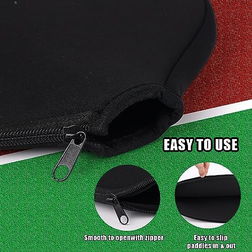 Pickleball Paddle Covers Neoprene Black 8.6 x 1|2inch USAPA Standard Elongated Paddles Fits Most Picks Black Color